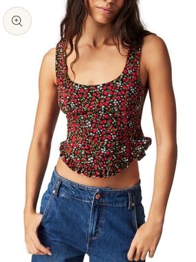 Free People Women's Melanie Tank, Strawberry Combo